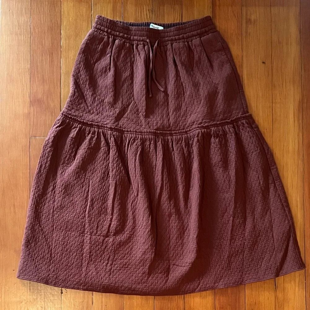 NWT - Madewell Diamond Jacquard Drawstring Midi Skirt - Size XS